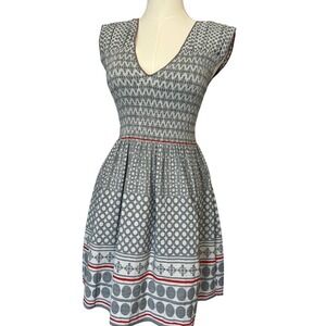 Max Edition Fit &‎ Flare Dress Geometric Print Sleeveless Casual Dress